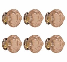 6 Cabinet Knob Clear Acrylic 1 1/2" Dia W/ Chrome Back Renovator's Supply