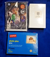 NEW Lot Of 3 - Photo Paper  4x6 and 5x7 - HP and Staples- NEW