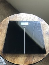 Letsfit Digital Bathroom Scale - Tempered Glass, Black