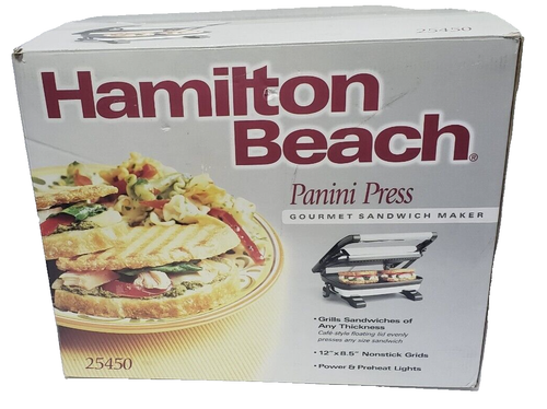 NIB Hamilton Beach Panini Press - Gourmet Sandwich Maker Model 25450 - Picture 4 of 12