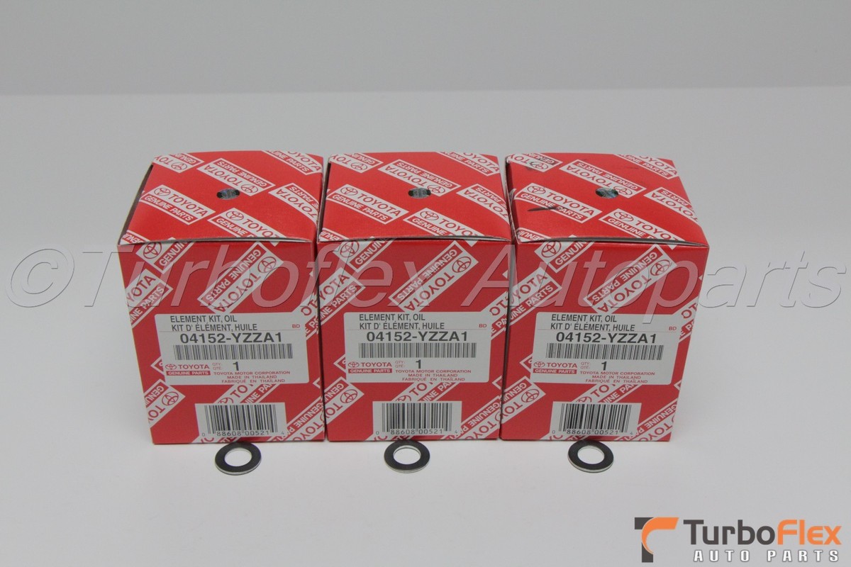 Toyota Genuine OEM Oil Filter 04152-YZZA1 Set of Three + Gaskets