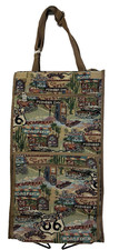 Route 66 Tapestry Tote Bag Shopping Travel Rolling Cart Wheels Self-storing
