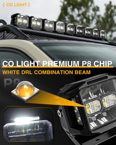 2 PIEZAS 5" 300W LED Luz de Trabajo 270° Punto de Inundación Vainas de Niebla Tirador Lateral Blanco DRL - Imagen 9 de 19