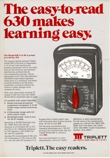 1977 Triplett Model 630 VOM Multimeter Vintage Print Ad 