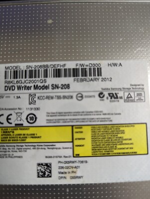 HP  dvd writer sn-208