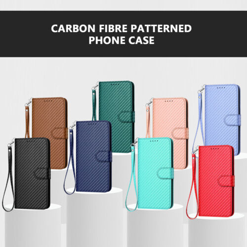 Carbon Fiber Pattern Wallet Phone Case For Oneplus 9 11 13 Pro Nord 4 N10 N200 - Picture 9 of 20