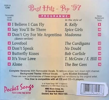 1249 POP  POCKET SONGS KARAOKE CDG DISC