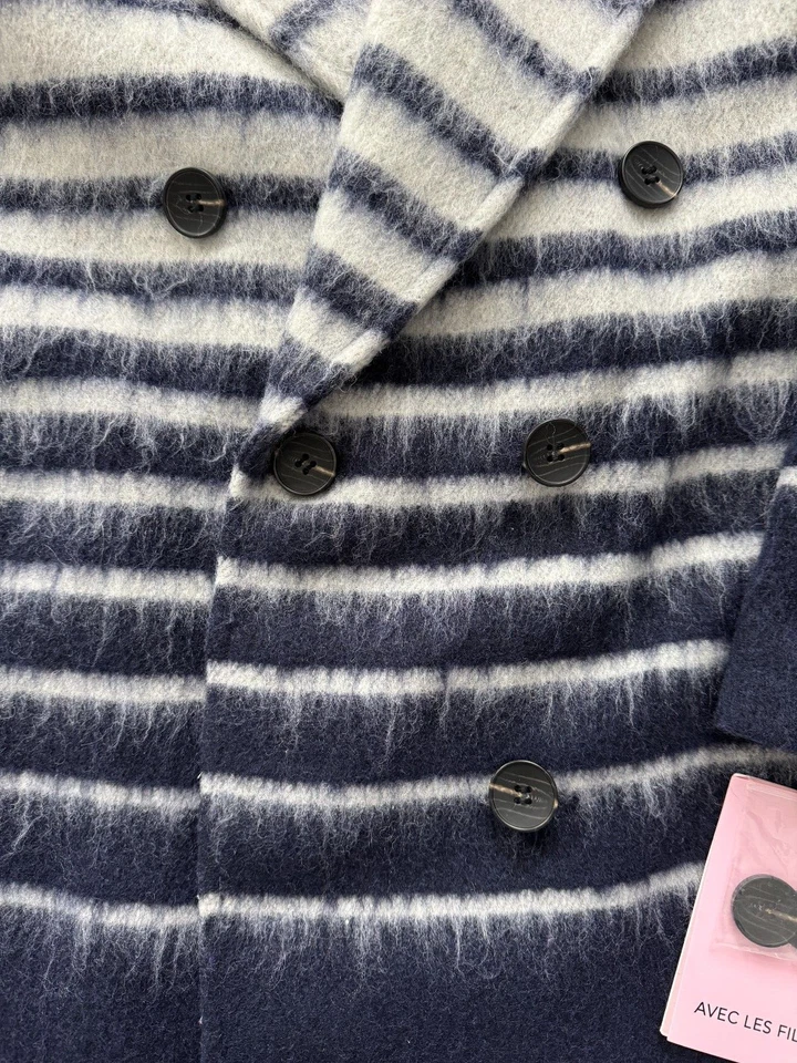 Nuevo con etiquetas Abrigo Avec Les Filles Mezcla Lana Doble Pecho, Mujer Pequeño Foto 4 de 4