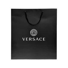 Versace Shopping Gift Bag Designer Medusa Logo Packaging Black Large 15.5" New