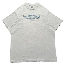 Vintage Levi's Levi Strauss Co 1993 Graphic T Shirt Grey USA Made Size XL