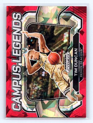 Tim Duncan 2024 Panini Prizm Draft Picks Campus Legends #1 Red Ice