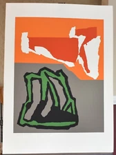 HAROLD KRISEL SILK SCREEN PRINT "HALF ORANGE" 1975