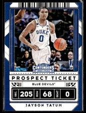 2020 Panini Contenders Draft Picks Jayson Tatum #8 Duke Blue Devils