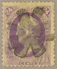 US Scott#153 F-VF 1870 24c General Scott, attractive stamp, fancy cancel, sound