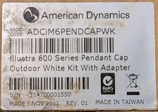 American Dynamics ADCIM6PENDCAPWK Outdoor Pendant Cap - SAME DAY SHIPPING