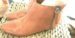 cognac flat booties