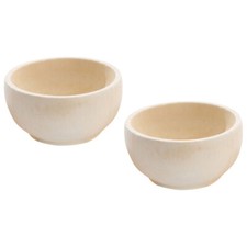 2 Pcs Unfinished Wood Playthings Decorative Bowl DIY Accessories Creative Toys
