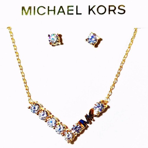 Earrings MK Logo \u0026 Crystals + MK BOX 