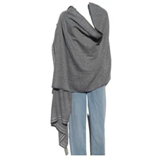 Cashmere|4 Ply|Shaw/Throw|HandLoomed |Nepal|"Natural"|2 Color|Gray/Lt Gray