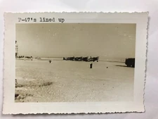 Aircraft P-47 Lined Up World War II Picture Photo 4.5”x3.25”