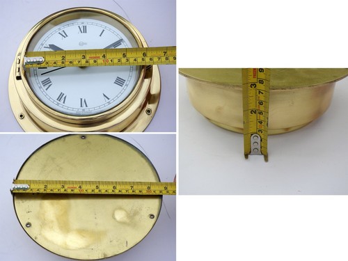 Antique Nautical Brass Maritime Wall Clock Vintage Navigation Made in Germany - Picture 6 of 7