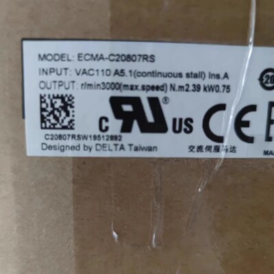 Delta ECMA-C20807RS Servo Motor One New ECMAC20807RS Expedited Shipping