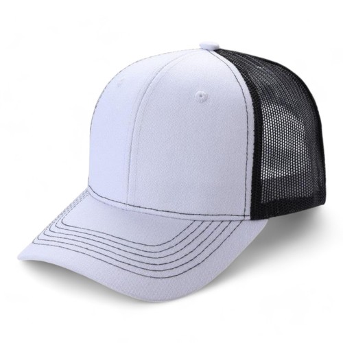 Trucker Hat Cotton Mesh Baseball Snapback Cap Flat Visor Plain Hip Hop Mens MB - Picture 73 of 135