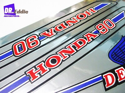 Fit HONDA C90 SUPER DELUXE STICKER SET BLUE /RED #BI2065# | eBay