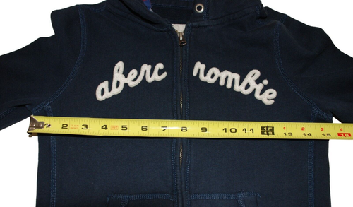 Kids Abercrombie Full Zip Hooded Sweatshirt Navy with White Logo Size Large - Picture 5 of 5