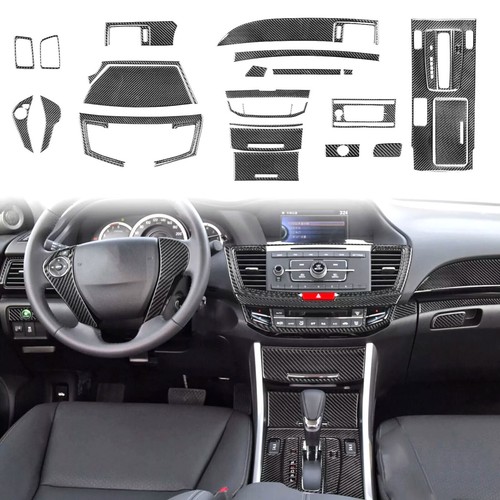 35Pcs Real Carbon Fiber Full Interior Dash Trim Kits For Honda Accord 9th 14-17 - Bild 5 von 14