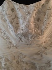 David Bridal Soft White Strapless Wedding Gown Size 10