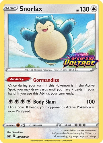 Snorlax SWSH068 SWSH: Sword & Shield Promo Cards