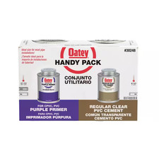 8 Oz. Purple CPVC and PVC Primer and Regular Clear PVC Cement Combo Pack