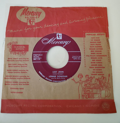 Lonnie Donegan LOST JOHN / STEWBALL (ROCK 45) #70872 PLAYS VG++ NO NOISE!