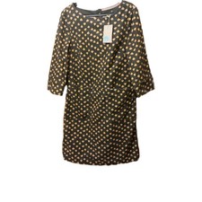 Boden Dress Size UK 10 Green Corduroy Floral Knee Length Pockets Winter New