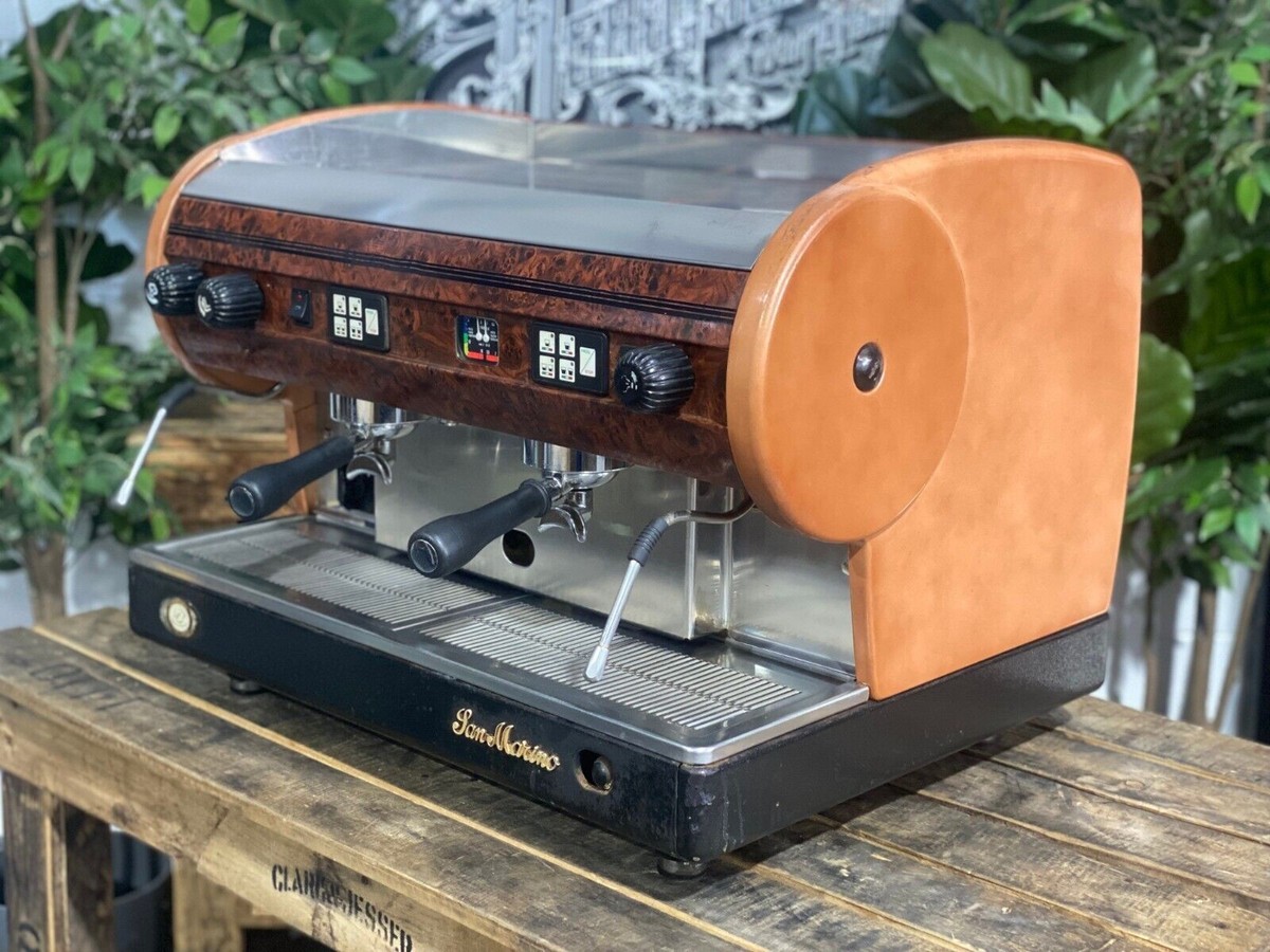 SAN MARINO LISA 2 GROUP BRIER WOOD ESPRESSO COFFEE MACHINE