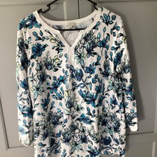 Talbots Woman Cotton 3/4 Sleeve Floral Sweater Size 2X