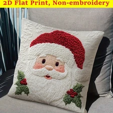Santa Pillow Cover Christmas Decor Flush Festive Cushion Cover Gift NO Filler