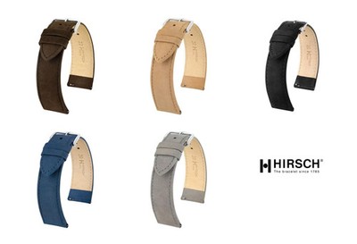 HIRSCH Osiris Nubuk - Nubukleder-Uhrenarmband - 5 Farben - 5 Breiten