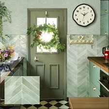 Heikki 20-Piece Kitchen Splash Guard Stickers Leaf Pattern Light Green 11.43x9