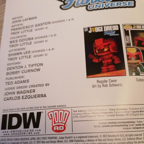 Judge Dredd Comic Limited Subscription Funko Cover(IDW Publishing 2017) RARE - Picture 5 of 6