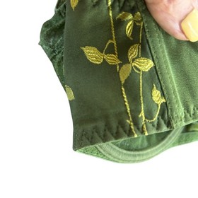 Aubade Paris Bra Forest Green Lace Unlined Underwire Balconette  32DD