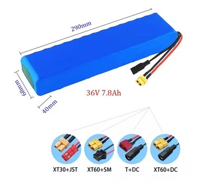 LMB BATTERIA 36 VOLT 7.8Ah 36V 7800ma E-BIKE TOP LITIO BMS MONOPATTINO ELETTRICO