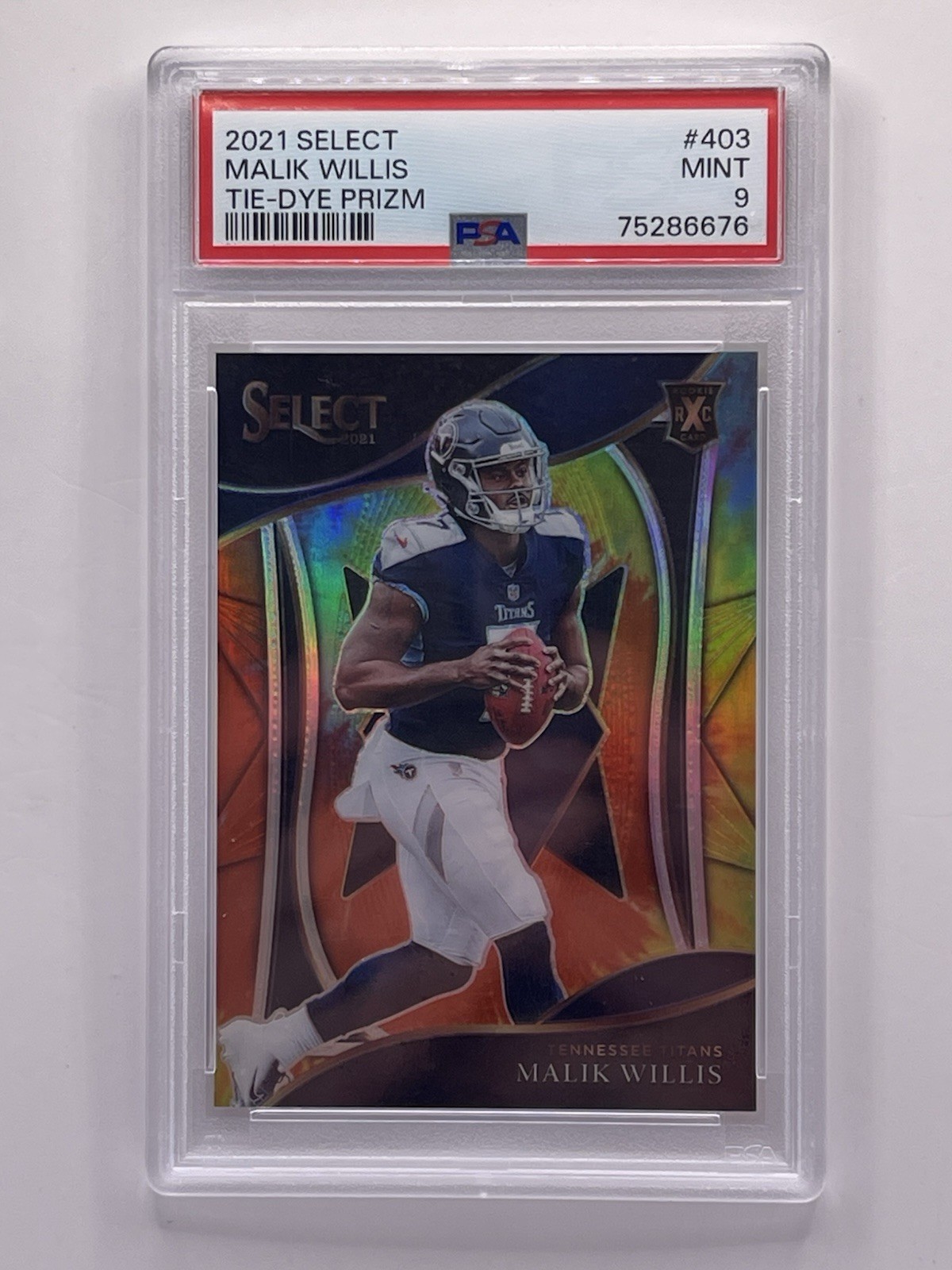 2021 Select Malik Willis Tie Dye XRC /25 PSA 9 Packers QB