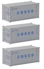 COSCO HO Scale 1:87 20ft Shipping Container 3 Pack Evemodel