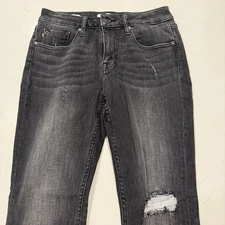 Vigoss Thompson Tomboy Jeans Womens 27x27 Black Denim Dark Wash Tapered