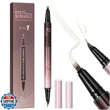 Eyebrow Pen, Waterproof Microblading Eyebrow Pencil, 2-in-1 Dual-Ended 4 Tip 