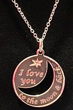 I Love You to the Moon and Back Sterling Silver Necklace New In Box 2015