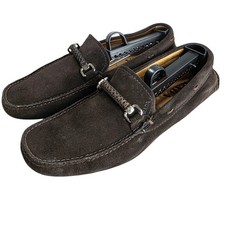Prada Men Suede Loafers Brown Italy Driving Moccasins 6Luxury Classic Minimal