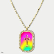 Stunning Colorful Jesus Christ Crucifix Cross Fashion Pendant Necklace Chain Pri